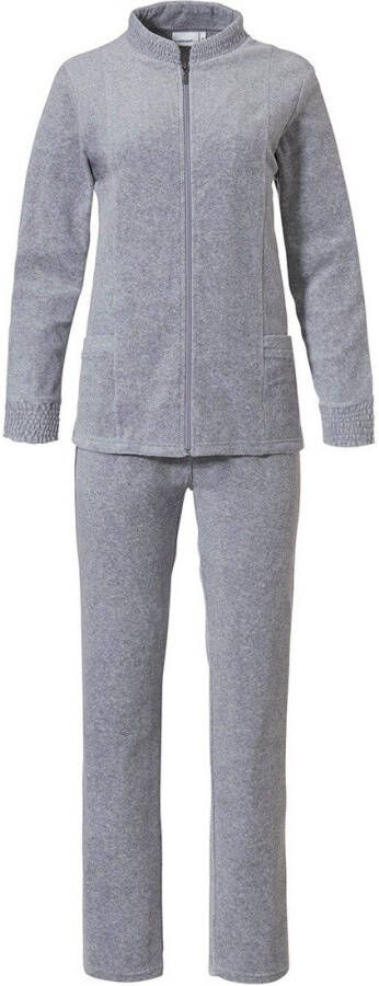 Pastunette Velours huispak met rits 'grey comfort'