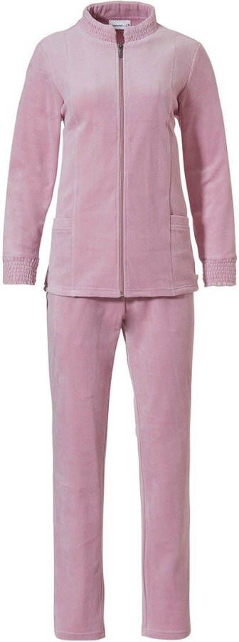 Pastunette Velours huispak met rits 'pink comfort'