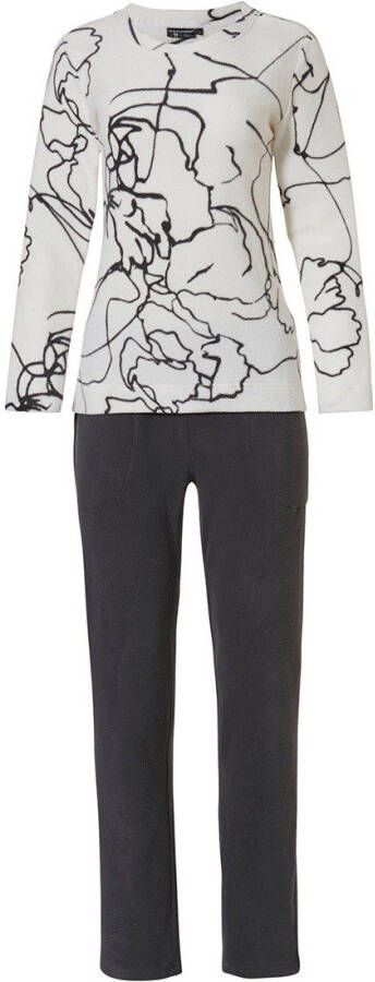 Pastunette Zacht fleece huispak 'line art'