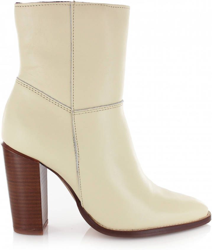 PS Poelman Made leren enkellaarzen off white