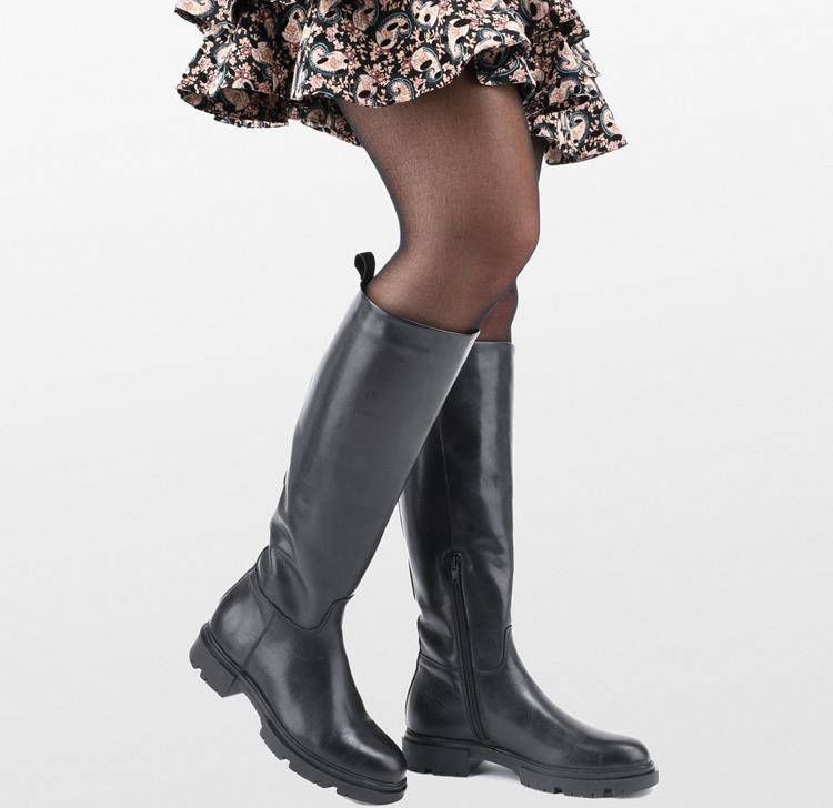 PS Poelman Sophie leren laarzen zwart