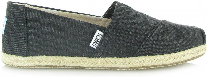 Toms Classic 10009751 Black Washed Canvas Rope Sole