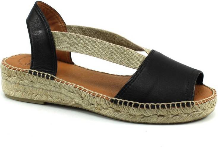Toni Pons Etna leren espadrilles zwart