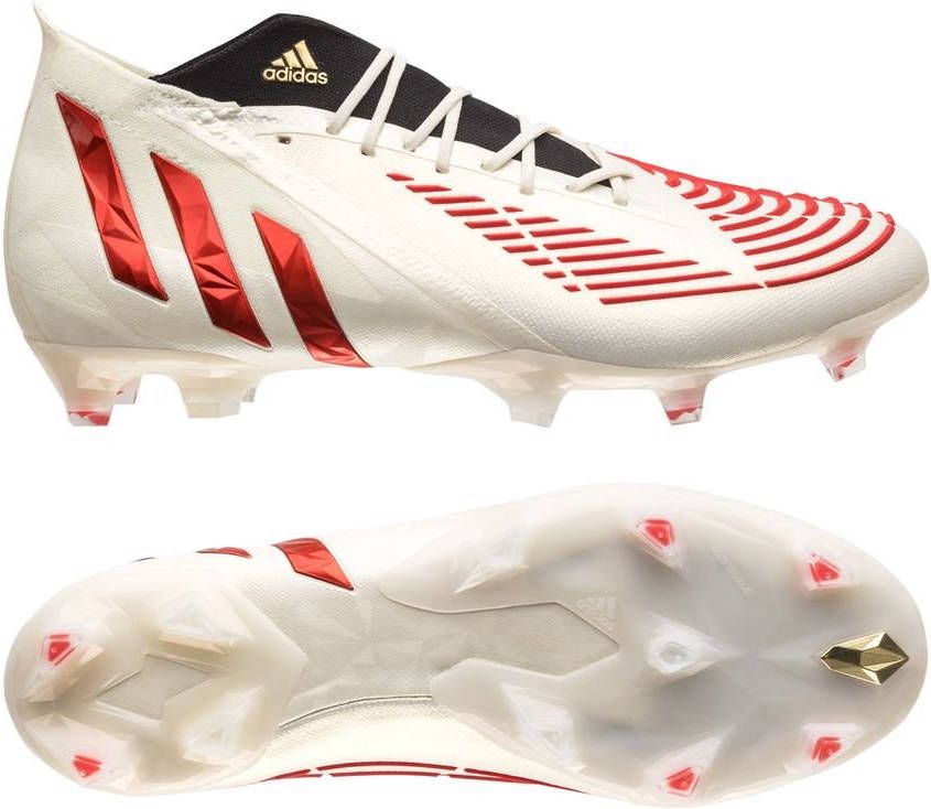 adidas Predator Edge.1 Gras Voetbalschoenen(FG)Wit Rood Zwart Goud