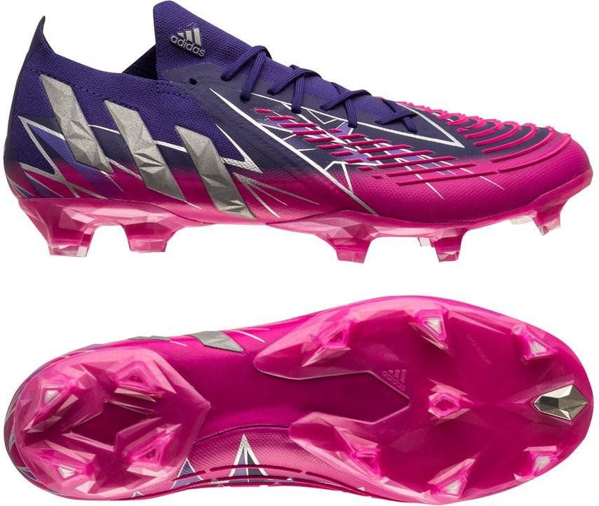 adidas Predator Edge.1 Gras Voetbalschoenen Low(FG)Paars Zilver Roze