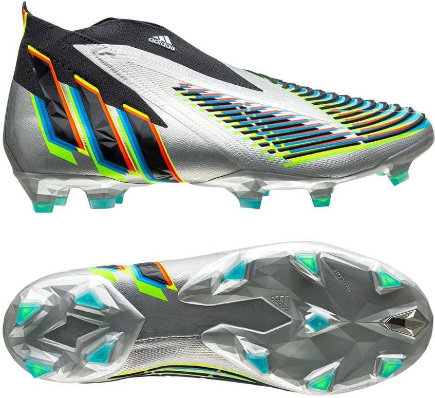 adidas Predator Edge+ Gras Voetbalschoenen(FG)Zilver Zwart Geel
