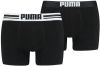 Puma Men's 2-Pack Placed Logo Boxers Black S Zwart online kopen