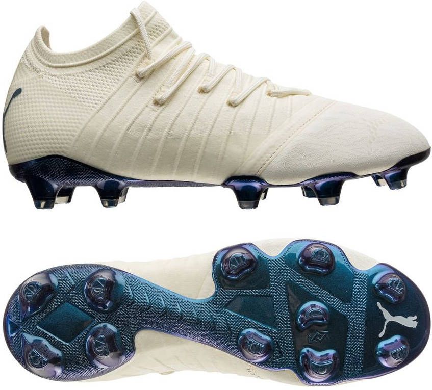 PUMA FUTURE 1.4 Lazertouch Gras/Kunstgras Voetbalschoenen(MG)Beige Donkerblauw
