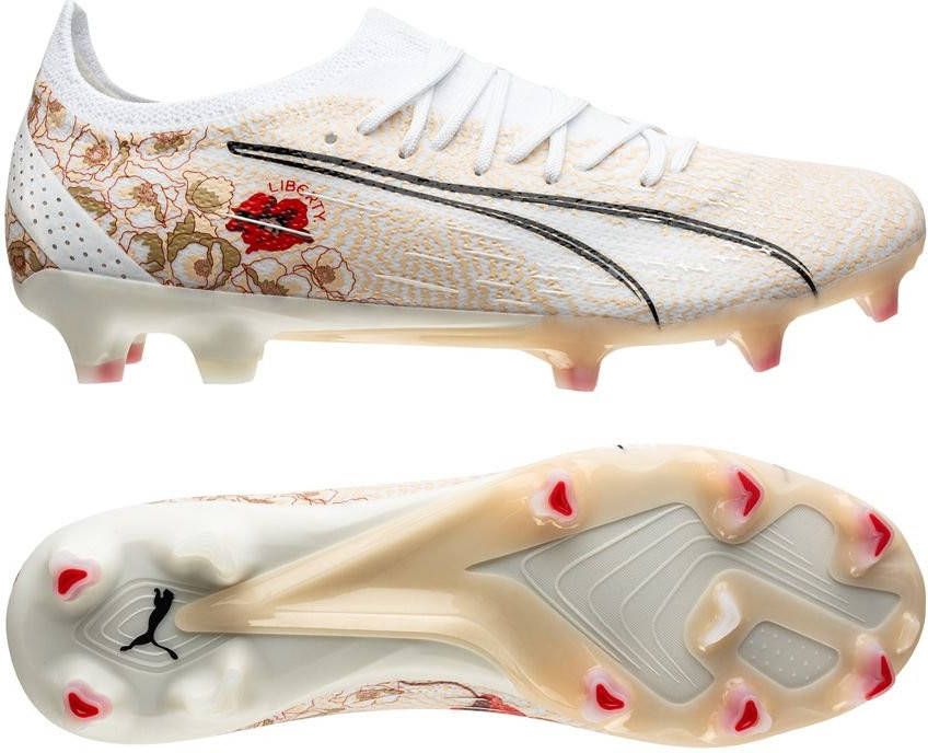 PUMA ULTRA ULTIMATE Liberty Gras/Kunstgras Voetbalschoenen(MG)Dames Beige Zwart Sun Kiss