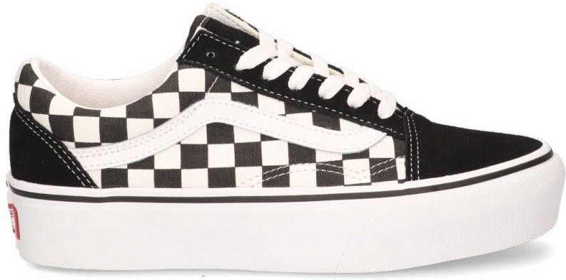 Vans Old Skool Platform Checkerboard Sneakers , Zwart, Dames