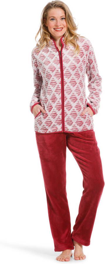 Pastunette Warm zacht fleece huispak 'symmetrical link of diamonds'