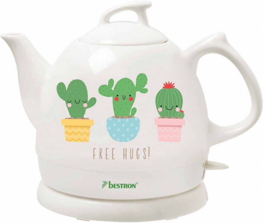 Bestron Waterkoker keramisch DTP800CA cactus 0, 8 L wit