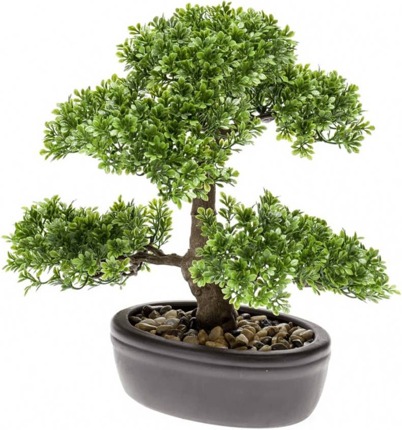 Emerald Kunstplant mini bonsai ficus groen 32 cm 420002