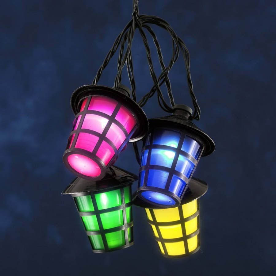 KONSTSMIDE Led lichtsnoer Ledlampion lichtsnoer, 40 kleurrijke lantaarns, 40 koudwitte dioden(1 stuk )