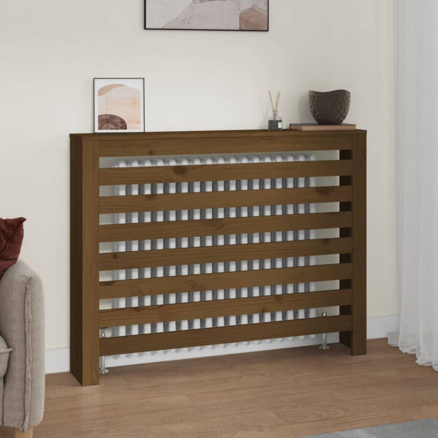 VIDAXL Radiatorombouw 108, 5x19x84 cm massief grenenhout honingbruin