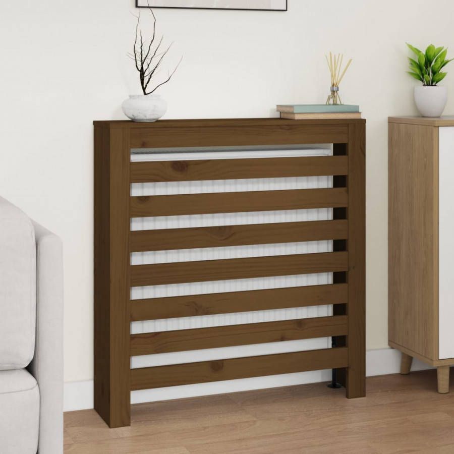 VIDAXL Radiatorombouw 79, 5x19x84 cm massief grenenhout honingbruin