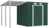 VIDAXL Tuinschuur met verlengd dak 346x193x181 cm staal groen online kopen