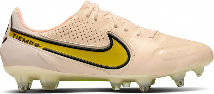 Nike Tiempo Legend 9 Elite IJzeren Nop Voetbalschoenen(SG)Anti Clog Beige Geel Zwart