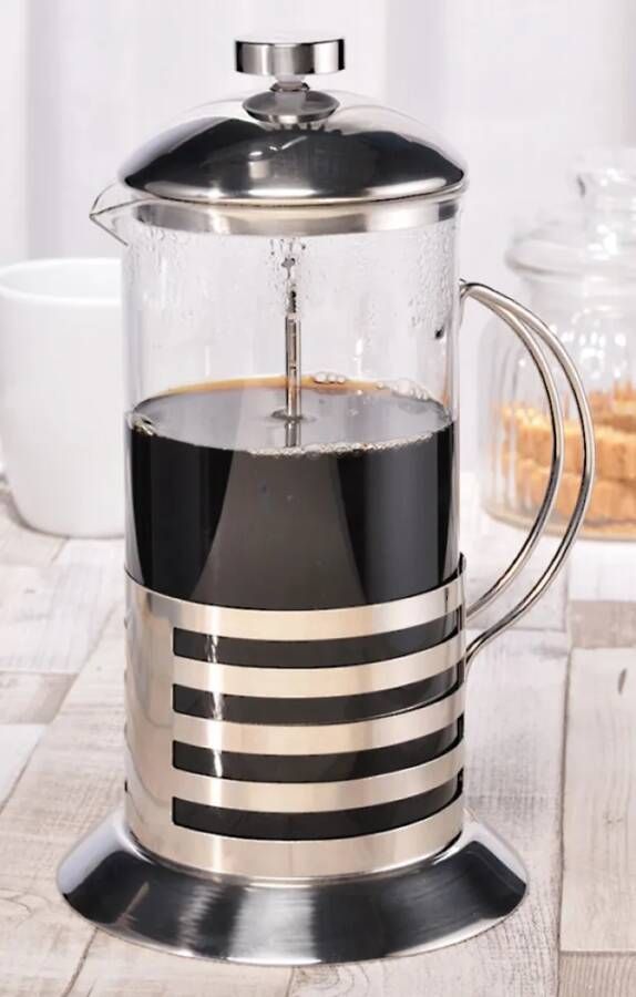 CHI French Press Koffie/thee Maker/cafetiere Glas/rvs 1liter Cafetiere