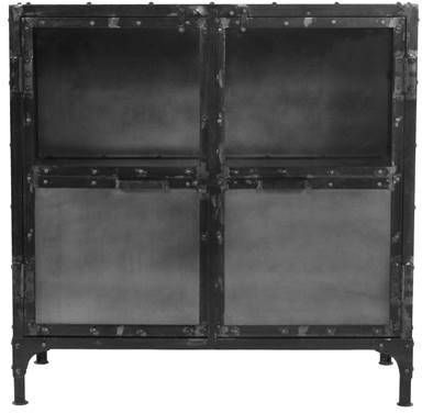 HSM Collection vitrinekastje Brooklyn zwart 90x40x90 cm Leen Bakker