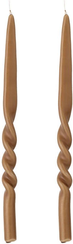 Bloomingville Kaars Twist Set van 2 Bruin 40 x 2,2 x 2,2