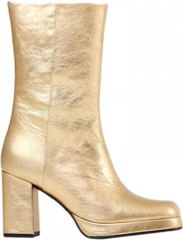 BRONX New Melanie leren enkellaarzen goud