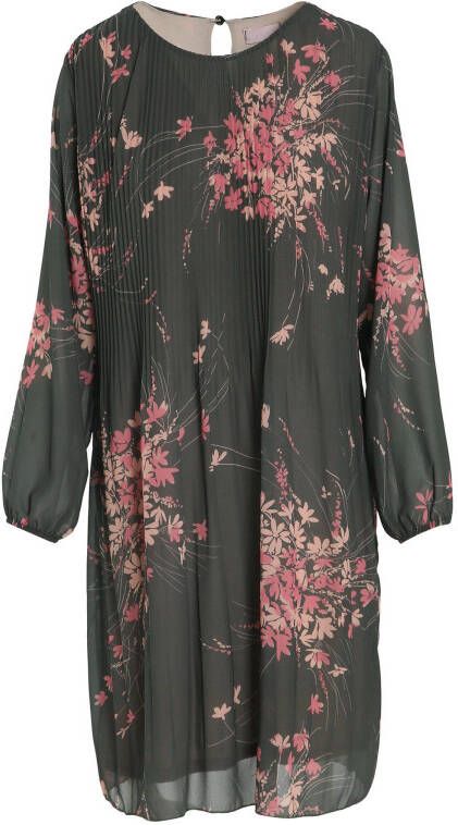 Cassis gebloemde jurk kaki