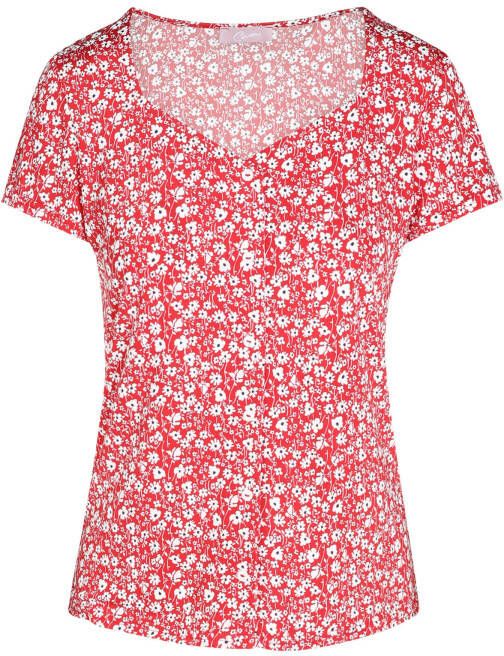 Cassis gebloemde top rood/wit