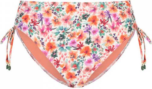 Cyell gebloemd high waist bikinibroekje Meadow Mood oranje/turquoise/wit