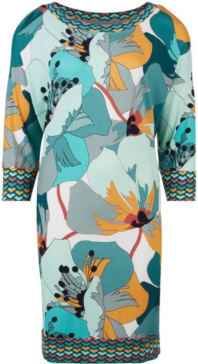 Didi jurk met all over print turquoise