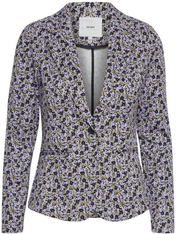 ICHI gebloemde blazer IHKATE lila/multi