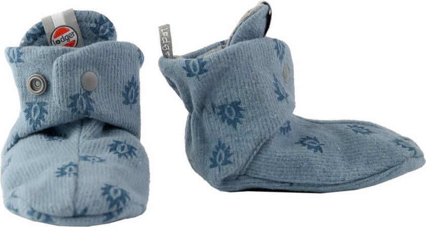 Lodger baby slofjes met all over print blauw