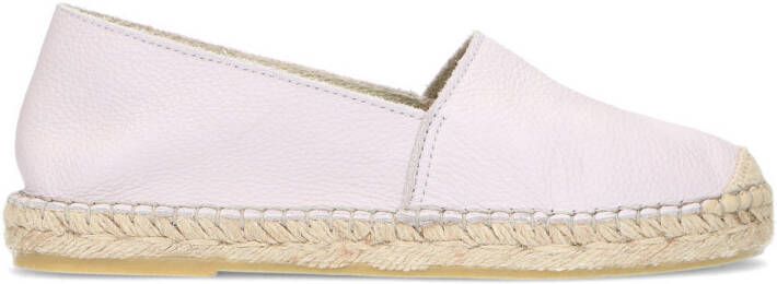 Manfield leren espadrilles lila