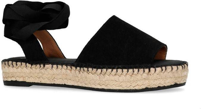 Manfield suède plateau espadrilles zwart