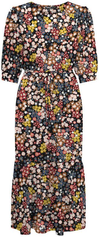 ONLY gebloemde jurk ONLNOVA zwart/blauw/geel/roze/wit