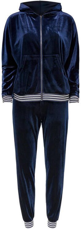 ONLY velours huispak Becca donkerblauw