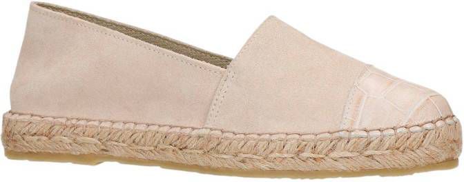 Sacha suède espadrilles crocoprint beige