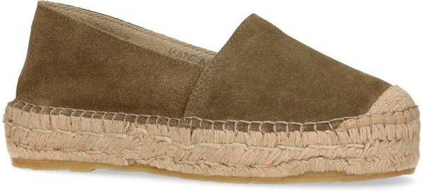 Sacha suède plateau espadrilles groen