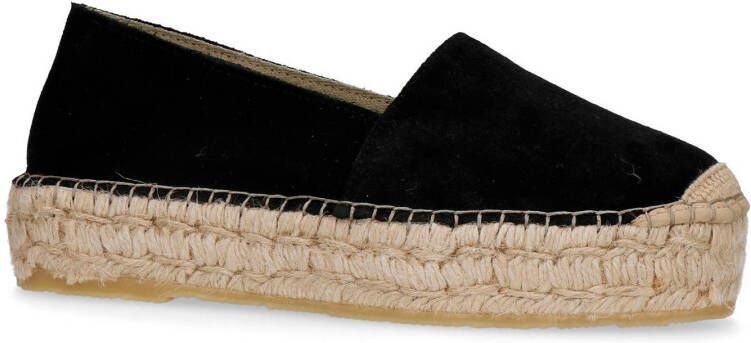 Sacha suède plateau espadrilles zwart