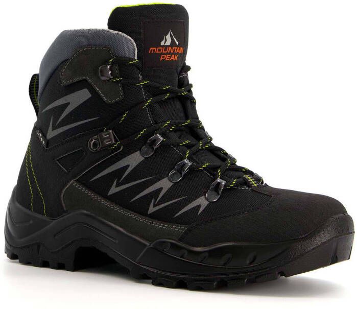 Scapino Mountain Peak leren wandelschoenen zwart