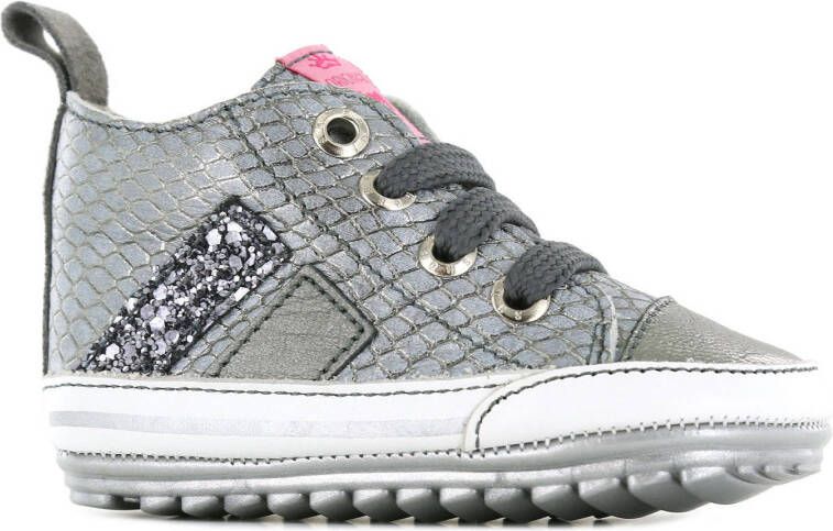 Shoesme BP21W028 D leren babyschoenen met glitters zilver