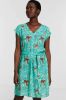 Smashed Lemon A lijn jurk Marta met dierenprint en ceintuur turquoise online kopen