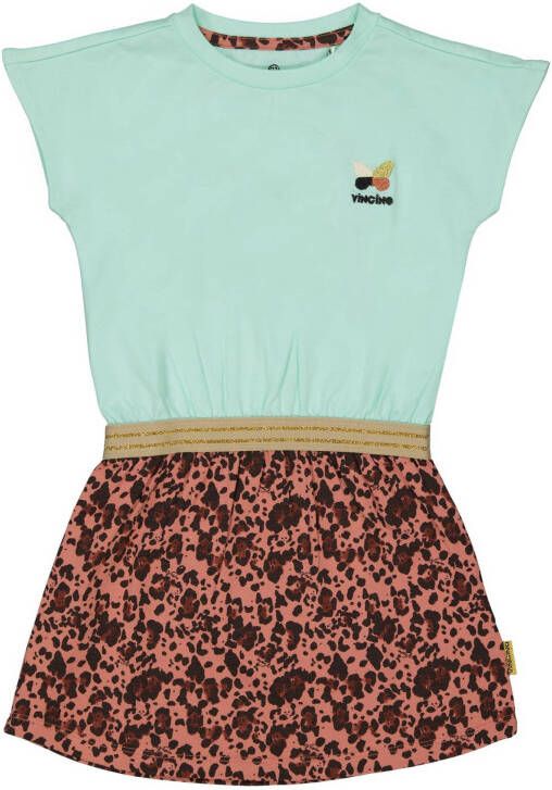 Vingino jurk Pauline mintgroen/bruin