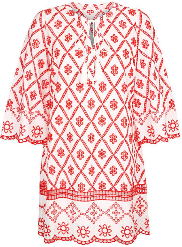 alba moda Blouse met prachtige broderie Wit/Rood