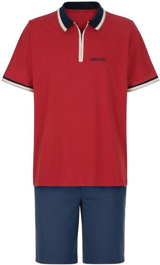 G Gregory 2 delig joggingpak met modieus poloshirt Rood/Marine