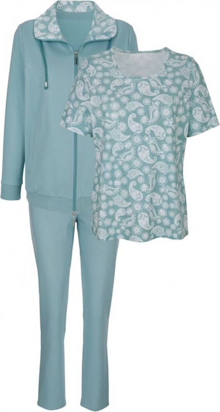 harmony Joggingpak 3 delig met uniek design Salie/Wit