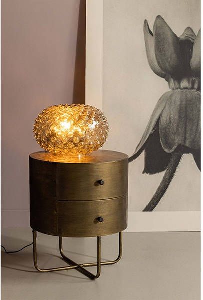 BePureHome Nachtkastje 'Glossy' Met 2 lades, kleur Antique Brass