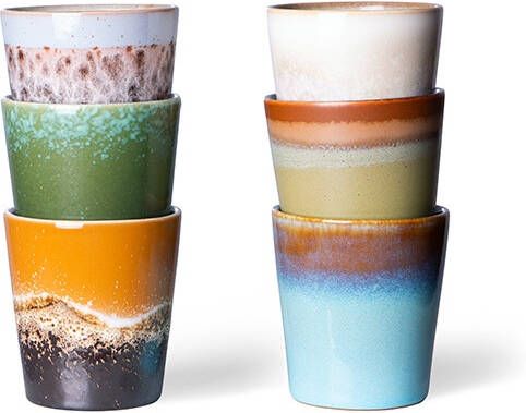HKliving koffiemok 70's(∅7, 5 cm)(set van 6 )