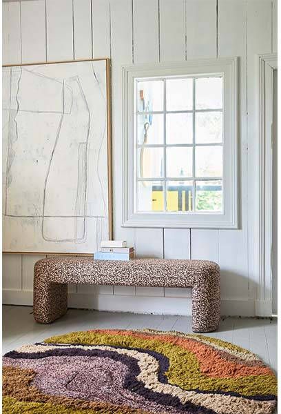 HKliving Lobby bank bloemenprint 140cm