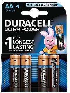 Duracell Ultra Power AA Met Powercheck 1500/lr6 4 Stuks